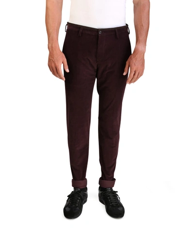 Prada Men's Cotton Corduroy Pants Burgundy In Purple | ModeSens