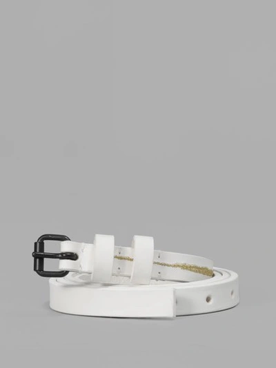 Haider Ackermann Women's White Small Belt With Gold Embroidery