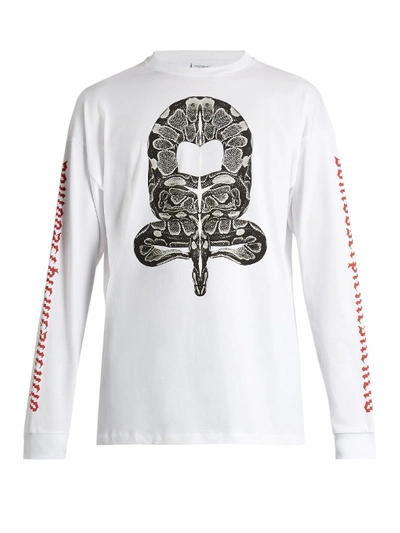 Marcelo Burlon County Of Milan Ponce Long-sleeved Cotton-jersey T-shirt White | ModeSens