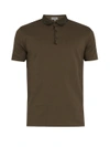 Lanvin Contrasting-collar Cotton-piqué Polo Shirt In Khaki