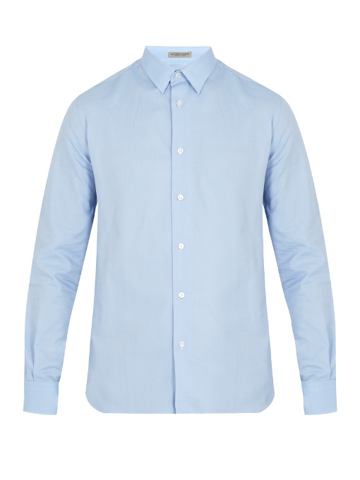 Bottega Veneta Single-cuff Cotton-oxford Shirt In Light Blue | ModeSens