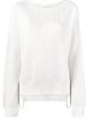 Helmut Lang Ribbed Cutout Jumper In White