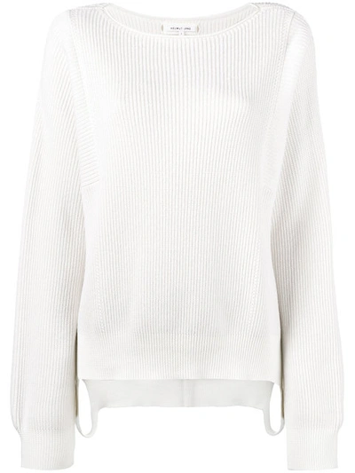 Helmut Lang Ribbed Cutout Jumper In White