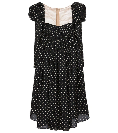 Khaite Trisha Crystal-embellished Polka-dot Silk And Ruched Tulle Dress In Black