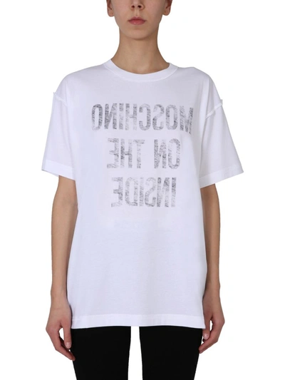 Moschino Slogan T In White