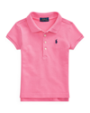 Ralph Lauren Kids' Girl's Short-sleeve Logo Embroidery Polo Shirt In Baja Pink