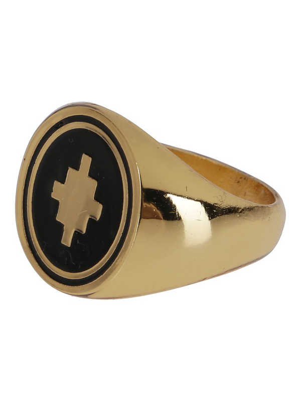 Marcelo Burlon County Of Milan Cross Signet Ring In Gold | ModeSens