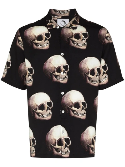 Endless Joy Skull-print Short-sleeve Shirt In Black