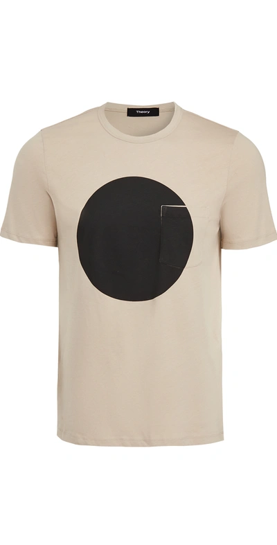 Theory Essential Sphere Geometric Print Tee In Endive