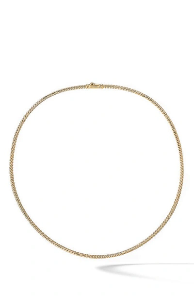 David Yurman Sculpted Cable Necklace In 18k Yellow Gold, Medium