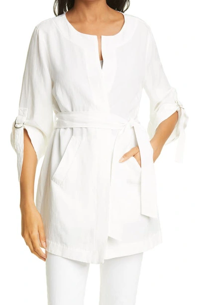 Kobi Halperin Francesca Roll Cuff Belted Jacket In White