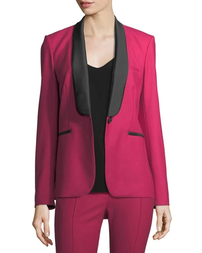 Veronica Beard Keaton Single-button Shawl-lapel Tuxedo Blazer In Fuchsia