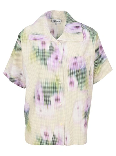 Kenzo Printed Hawaiian Shirt In Sand Rose