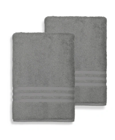 Linum Home Denzi 2-pc. Bath Sheet Set Bedding In Dark Grey