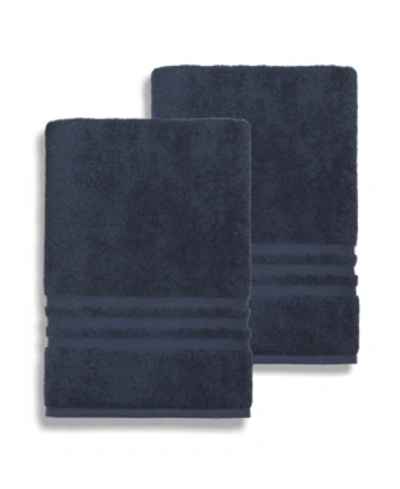 Linum Home Denzi 2-pc. Bath Sheet Set Bedding In Navy