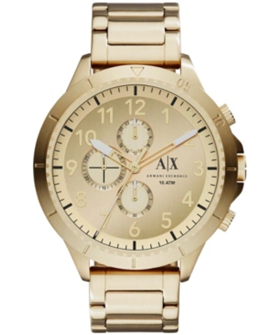 Ax Armani Exchange Men's Chronograph Gold Tone Stainless Steel Bracelet Watch 50mm