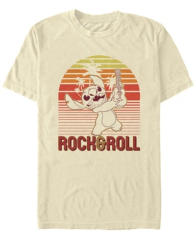 Fifth Sun Men's Lilo Stitch Rock And Roll Stitch Short Sleeve T-shirt In Natural