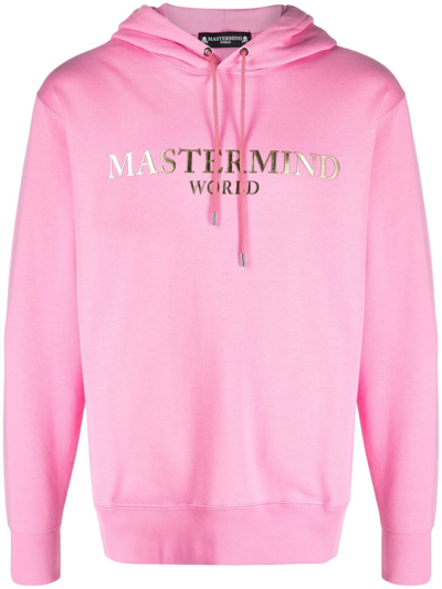 Mastermind Japan Mastermind World Graphic Print Drawstring Hoodie In Pink