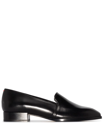 Aeyde 'amber' Block Heel Leather Loafers In Black