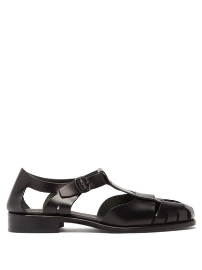 Hereu Pesca Cut-out Detail Leather Sandals In Black