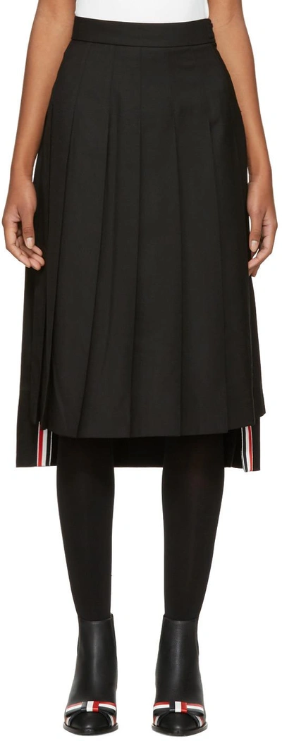 Thom Browne Tennis Collection Dropped Back Pleated Skirt In Grey