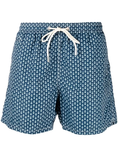 Mc2 Saint Barth Swim Short Lighting Anchor Tie 61 In Blue