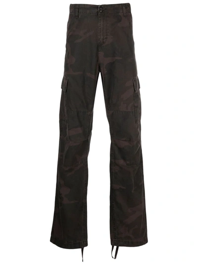 Carhartt Camouflage-print Straight-leg Trousers In Green