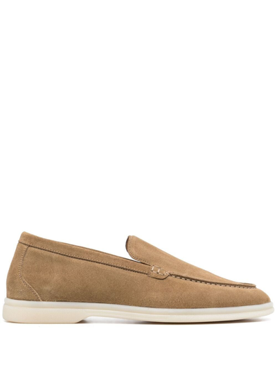 Scarosso Ludoviva Suede Loafers In Beige Suede