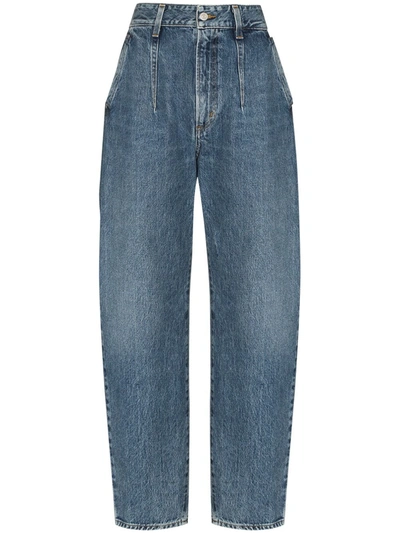 Agolde + Net Sustain Balloon Organic High-rise Straight-leg Jeans In Mid Denim
