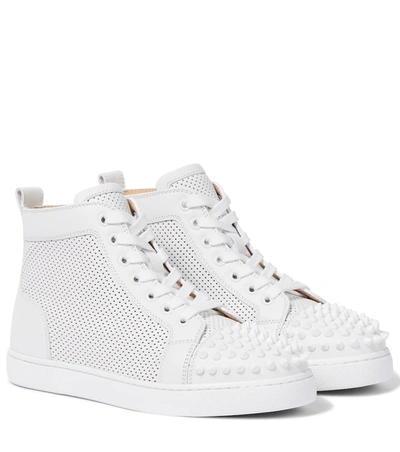 Christian Louboutin Lou Spikes Perforated Leather Sneakers, Designer code:  1210873, Luxury Fashion Eshop