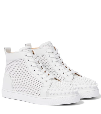 Christian Louboutin  Lou Spikes perforated leather sneakers