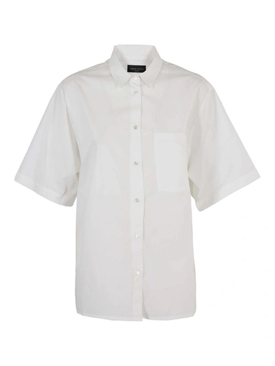 Roberto Collina Cotton Short-sleeve Shirt In White In Bianco