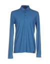 Drumohr Polo Shirts In Pastel Blue