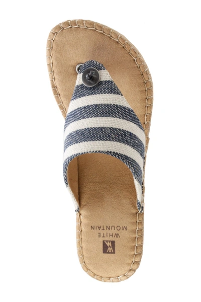 White Mountain Footwear Beachball Espadrille Wedge Sandal In New Navy/stripe/fab