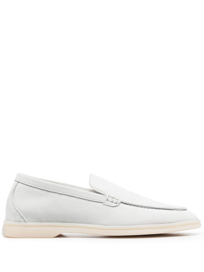 Scarosso Ludovica Suede Loafers In Light Grey - Suede