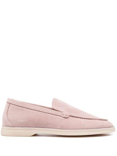Scarosso Ludovica Round-toe Loafers In Pink - Suede