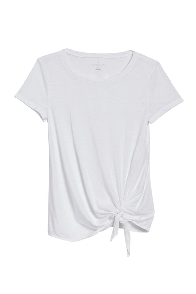 Caslon Burnout Side Tie T-shirt In White