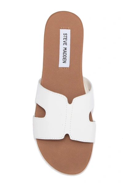 Steve Madden Hoku Slide Sandal In White Leather ModeSens