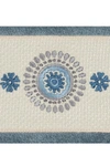 Linum Home Turkish Cotton Geometric Design Hand Towel In Teal