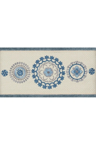 Linum Home Turkish Cotton Geometric Design Bath & Hand Towels In Teal