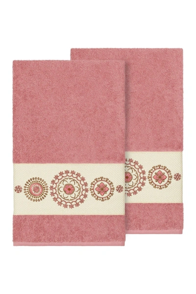 Linum Home Isabell Embellished Bath Towel In Tea Rose