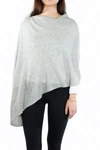 Portolano Cowl Neck Knit Poncho In Lt Ht Grey