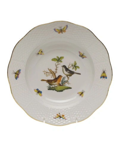 Herend Rothschild Bird Motif 5 Rim Soup Plate
