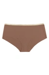 Uwila Warrior Happy Seams Metallic Trim Seamless Briefs In Gold