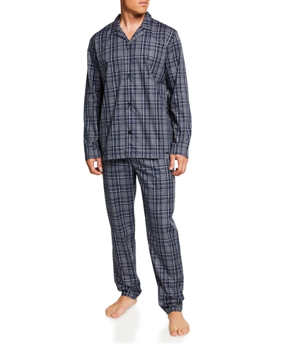 Hanro Men's Yanis Elegant Check Pajama Set