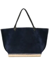 Altuzarra Espadrille Small Suede Tote Bag In Blue