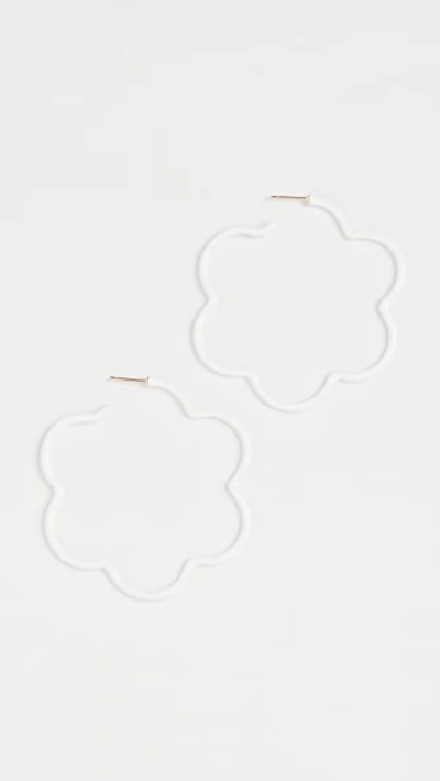 Bea Bongiasca Women's Goldtone & Enamel Two-tone Flower Hoop Earrings In White