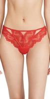 Thistle & Spire Kane Cutout Lace Thong In Blood Orange