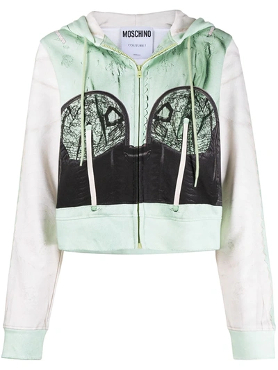 Moschino Hoodie Inside Out Trompe-l'œil In Green