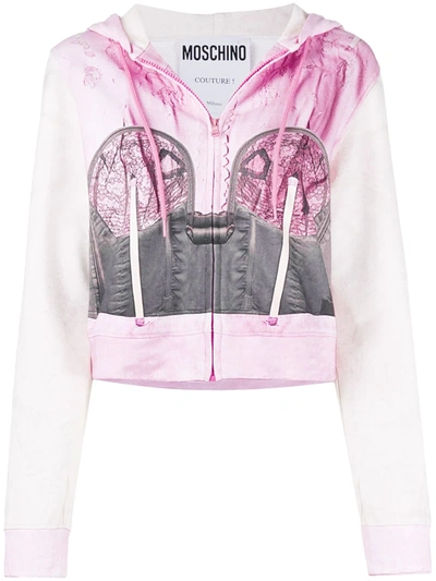 Moschino Hoodie Inside Out Trompe-l'œil In Pink